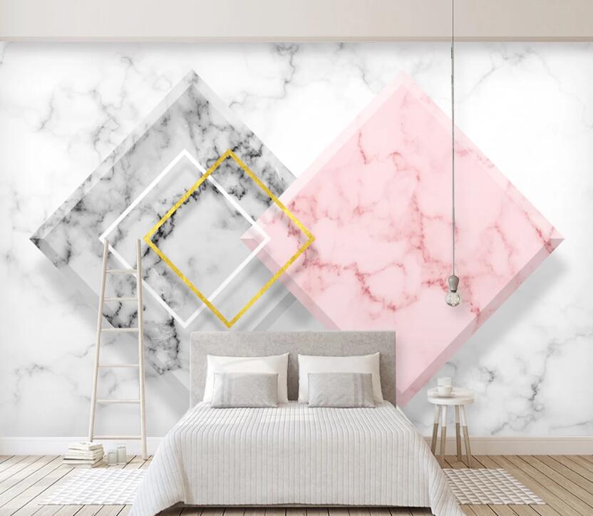 3D Pink Marble WC2339 Wall Murals