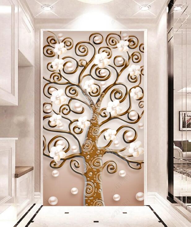 3D Flower Tree WC17 Wall Murals Wallpaper AJ Wallpaper 