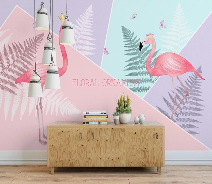 3D Crown Flamingo WC2277 Wall Murals