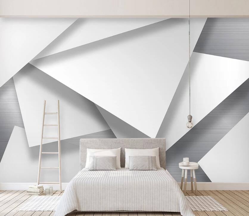 3D White Triangle WC2275 Wall Murals
