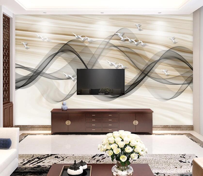 3D Black Wave WC84 Wall Murals Wallpaper AJ Wallpaper 2 