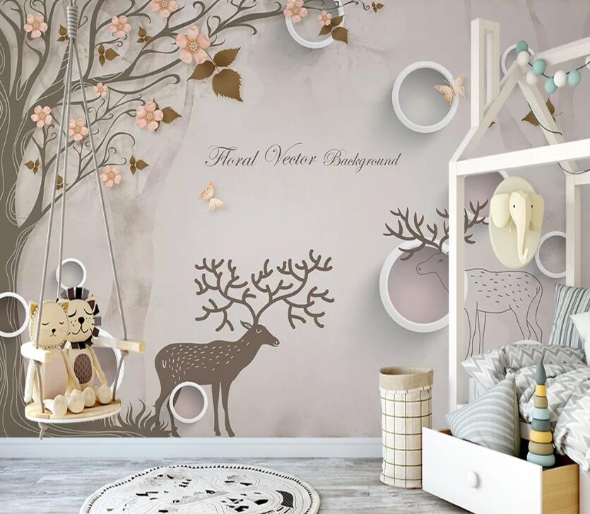 3D Leaf Flower WC2262 Wall Murals