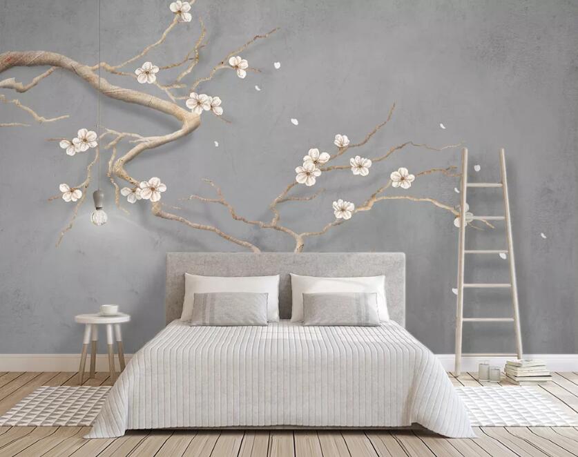 3D Plum Petal WC2245 Wall Murals