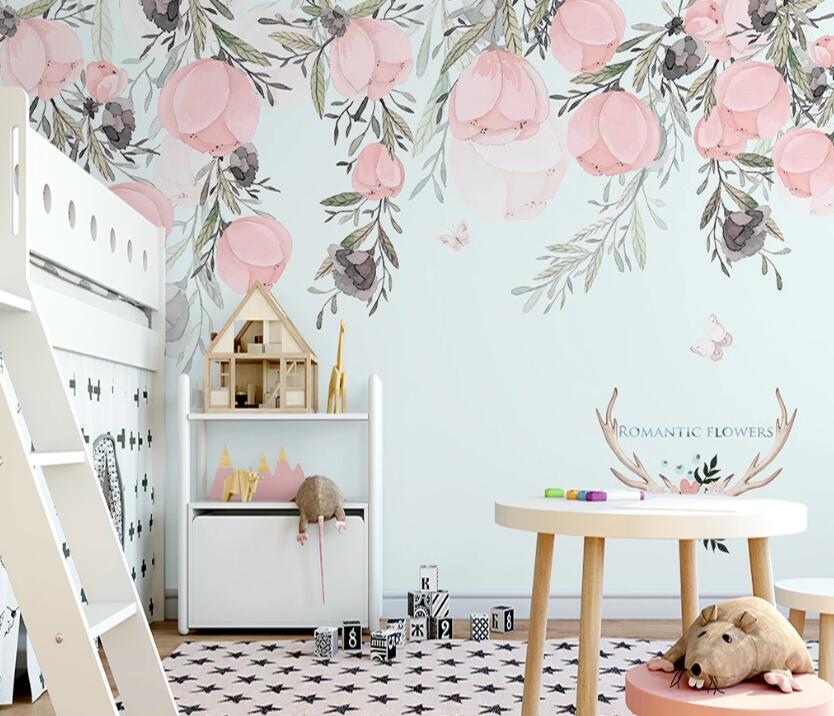 3D Pink Flowers WC35 Wall Murals Wallpaper AJ Wallpaper 2 