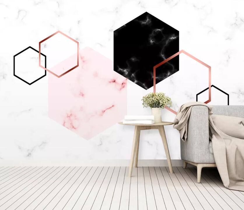 3D Pink Marble WC2223 Wall Murals