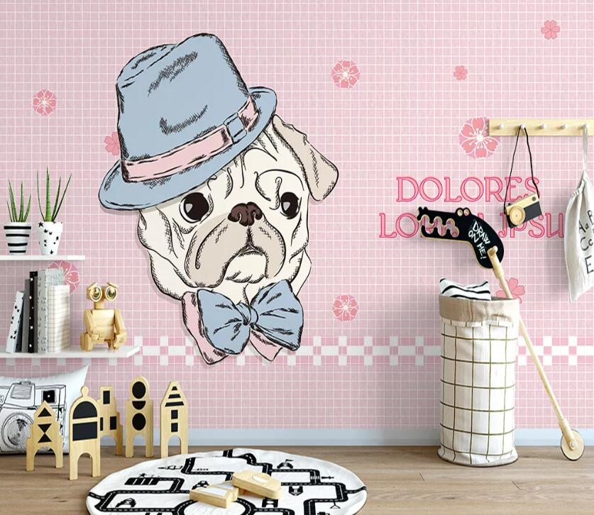 3D White Old Dog WC2221 Wall Murals