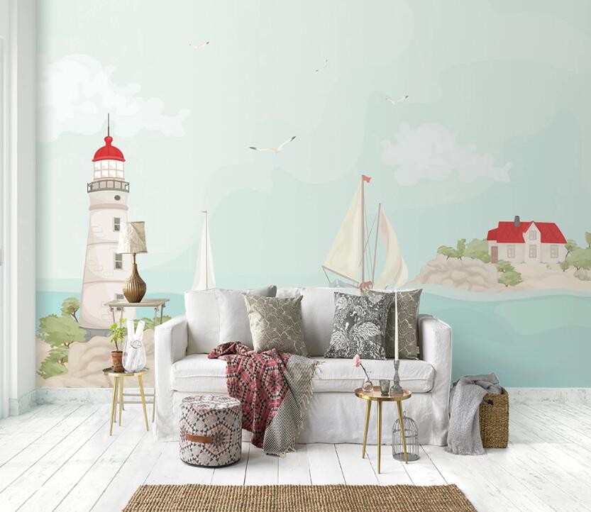 3D Sea Castle WC56 Wall Murals Wallpaper AJ Wallpaper 2 
