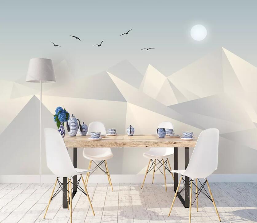 3D White Geometry WC55 Wall Murals Wallpaper AJ Wallpaper 2 