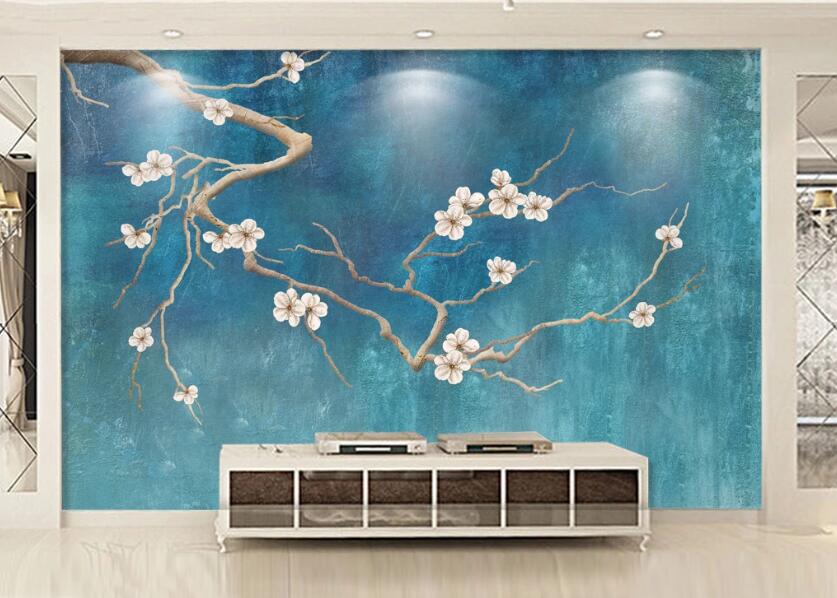 3D Branch Flower WC20 Wall Murals Wallpaper AJ Wallpaper 2 