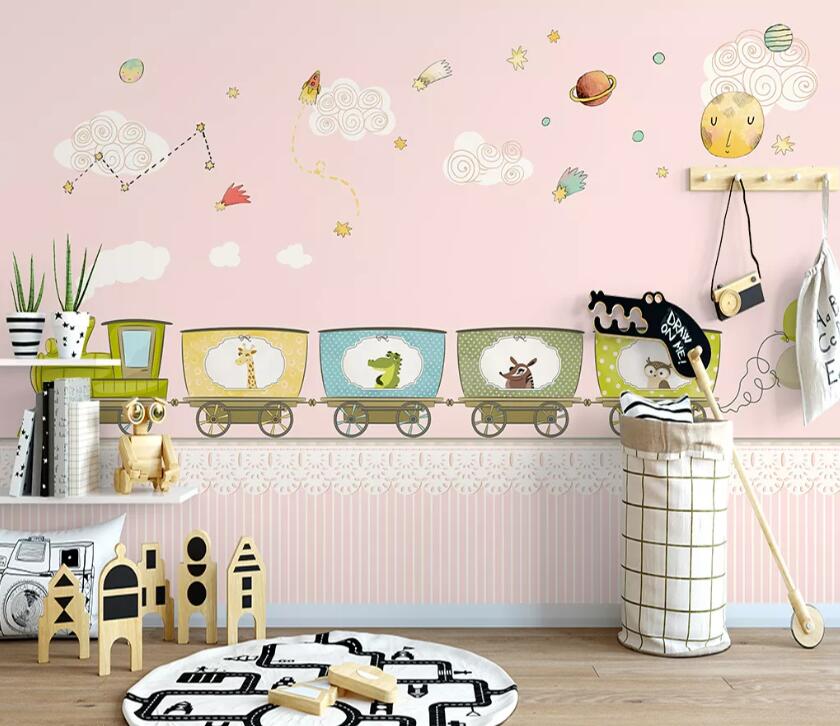 3D Giraffe Alligator WC2125 Wall Murals