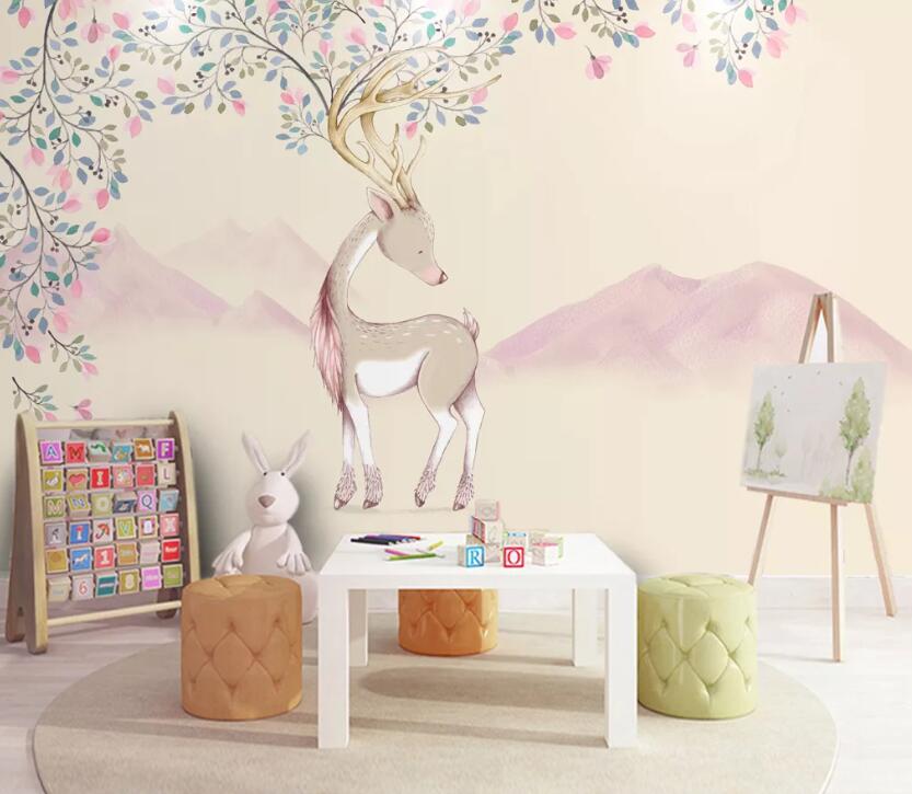 3D Cute Deer WC06 Wall Murals Wallpaper AJ Wallpaper 2 