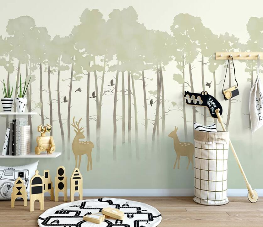 3D Forest Elk WC28 Wall Murals Wallpaper AJ Wallpaper 2 