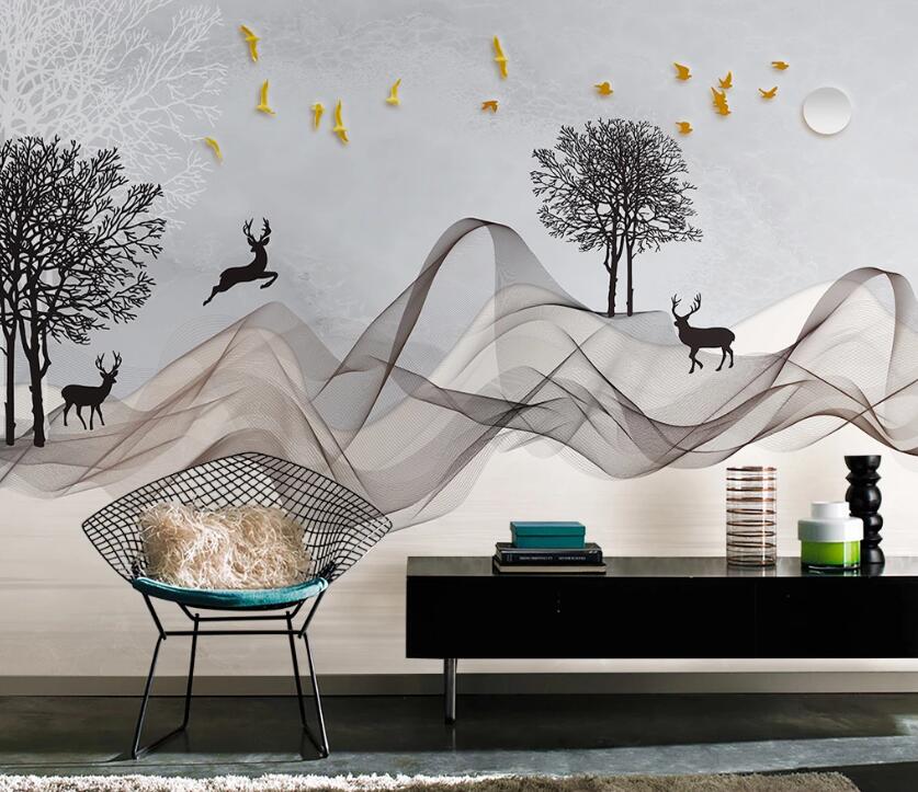 3D Forest Elk WC24 Wall Murals Wallpaper AJ Wallpaper 2 