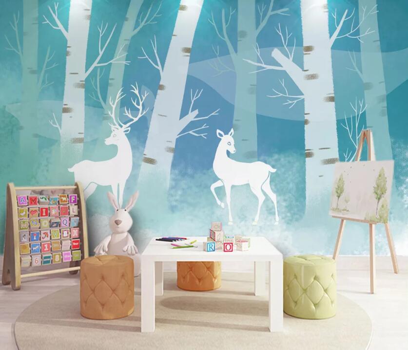 3D Forest Deer WC2079 Wall Murals