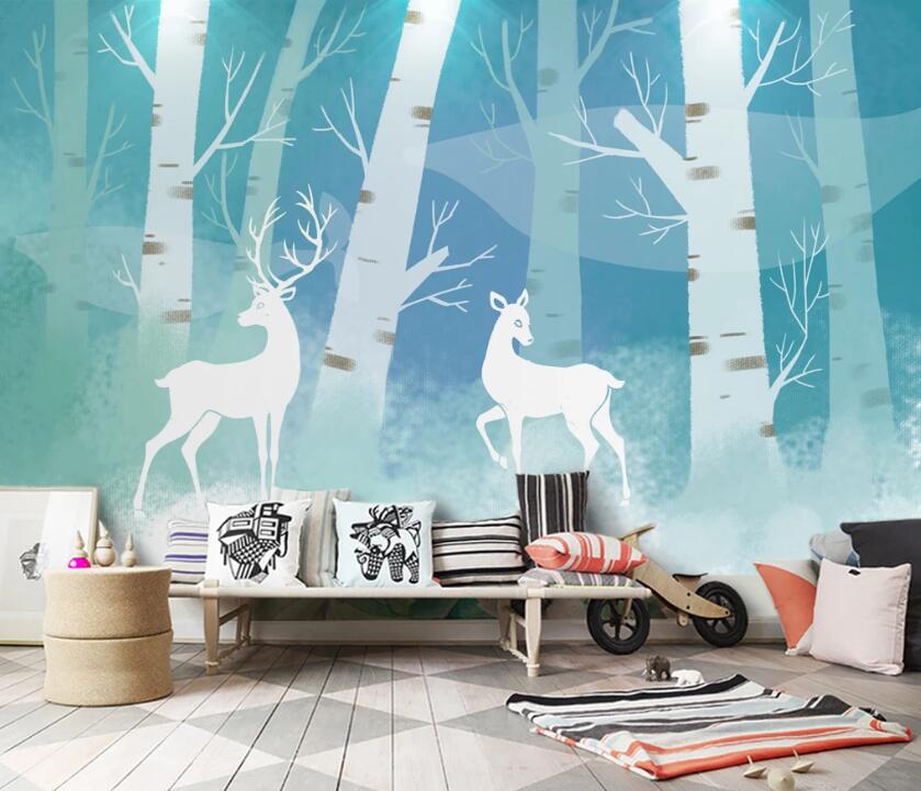 3D Forest Deer WC2079 Wall Murals