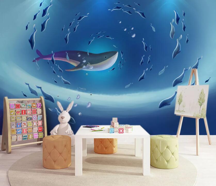 3D Cute Whale WC19 Wall Murals Wallpaper AJ Wallpaper 2 