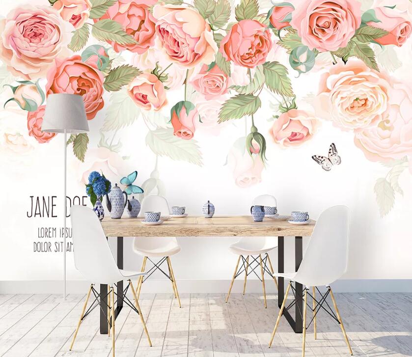 3D Rose Flower Sea WC2047 Wall Murals