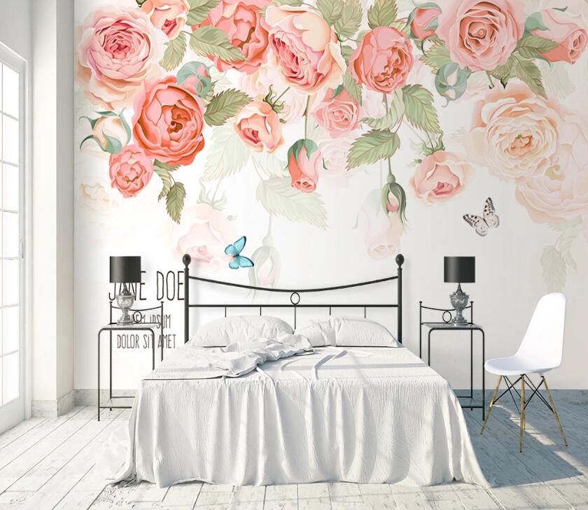 3D Pink Rose WC90 Wall Murals Wallpaper AJ Wallpaper 2 
