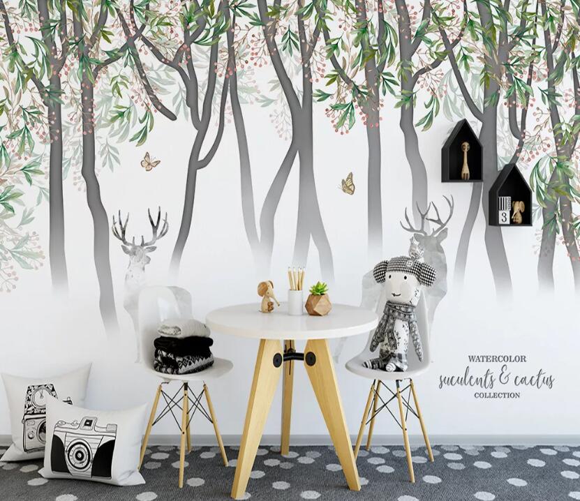 3D Deer Forest WC10 Wall Murals Wallpaper AJ Wallpaper 2 