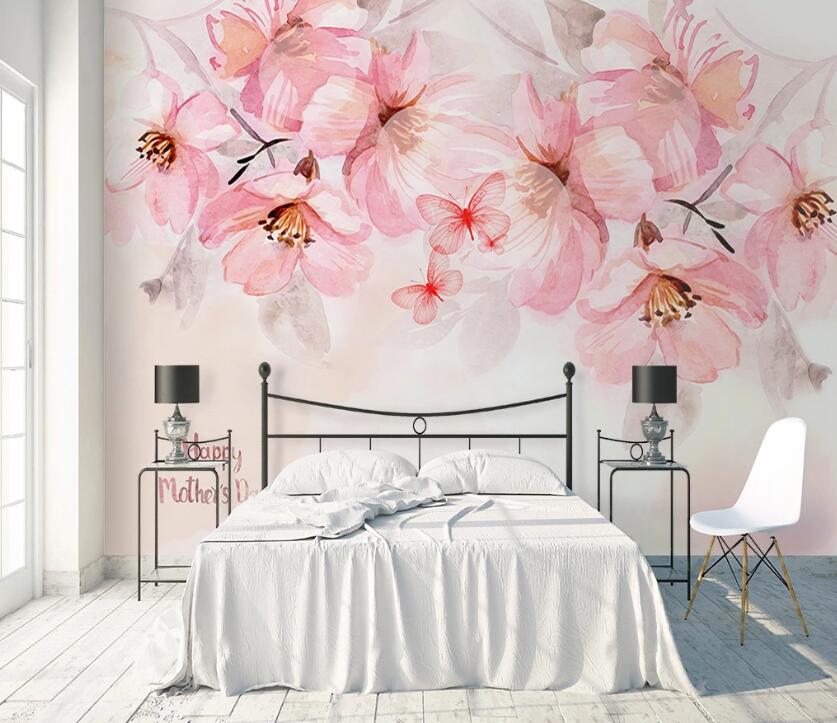 3D Pink Flowers WC05 Wall Murals Wallpaper AJ Wallpaper 2 