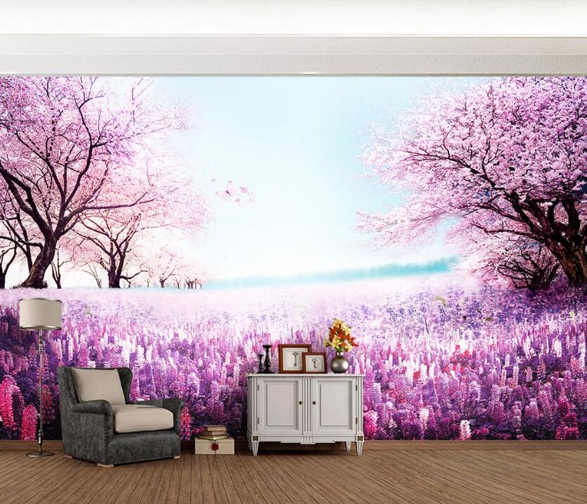 3D Lavender Ocean WC68 Wall Murals Wallpaper AJ Wallpaper 2 