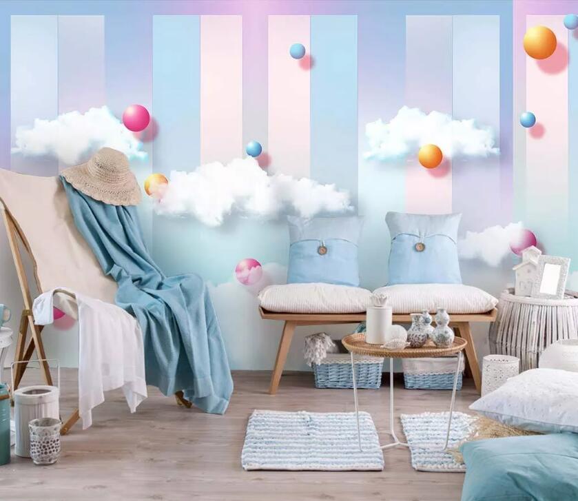 3D Cloud Color Ball WC1932 Wall Murals