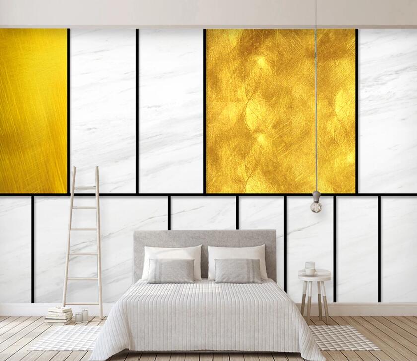 3D Golden Geometry WC17 Wall Murals Wallpaper AJ Wallpaper 2 