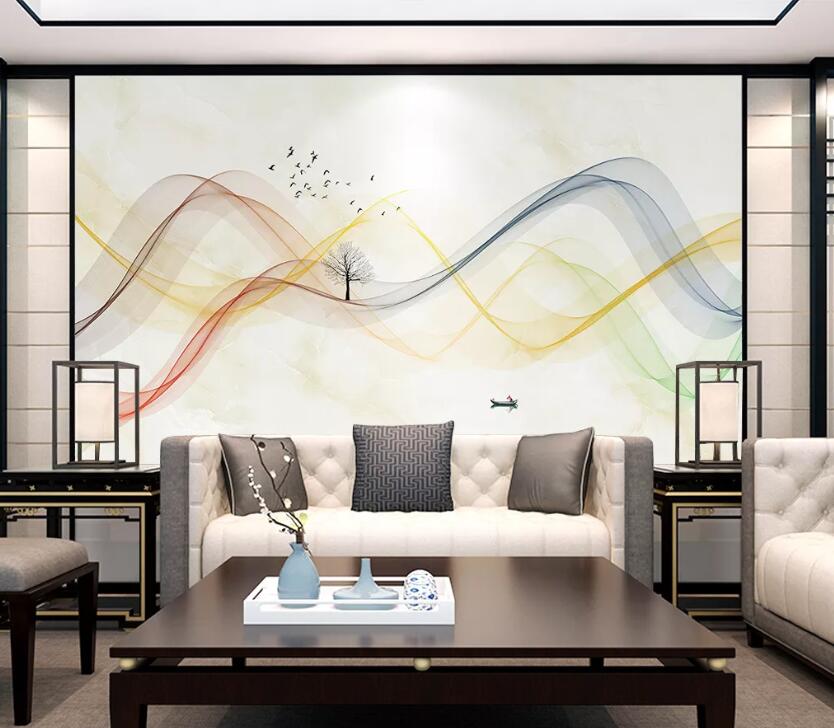 3D Yellow Wave WC38 Wall Murals Wallpaper AJ Wallpaper 2 