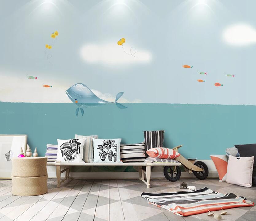 3D Sea Dolphin WC1844 Wall Murals