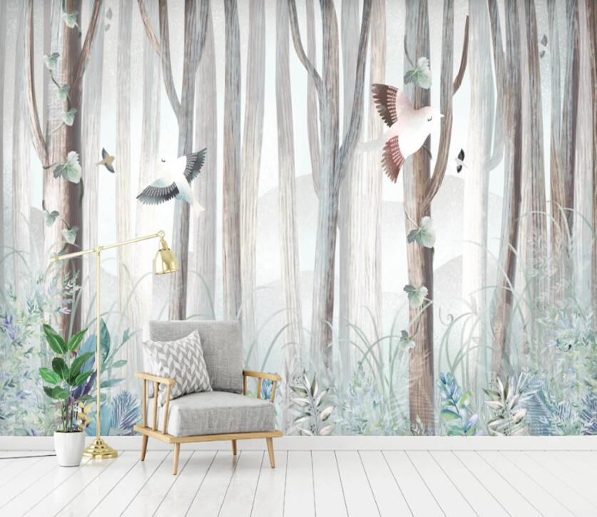 3D Forest Bird WC1821 Wall Murals