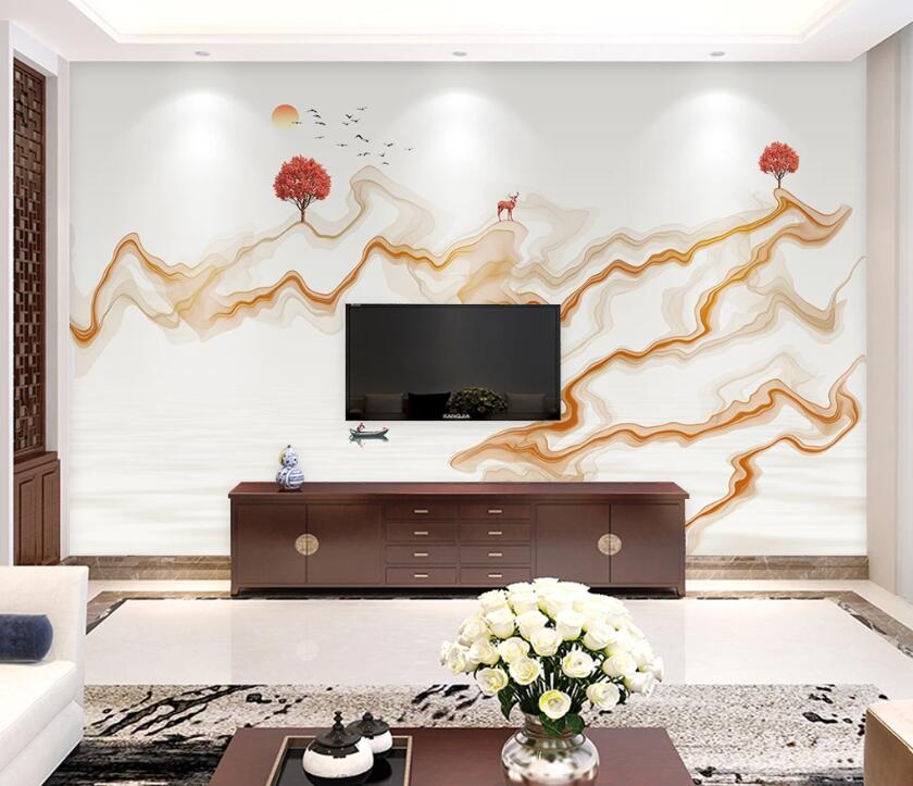 3D Abstract Tree WC1807 Wall Murals