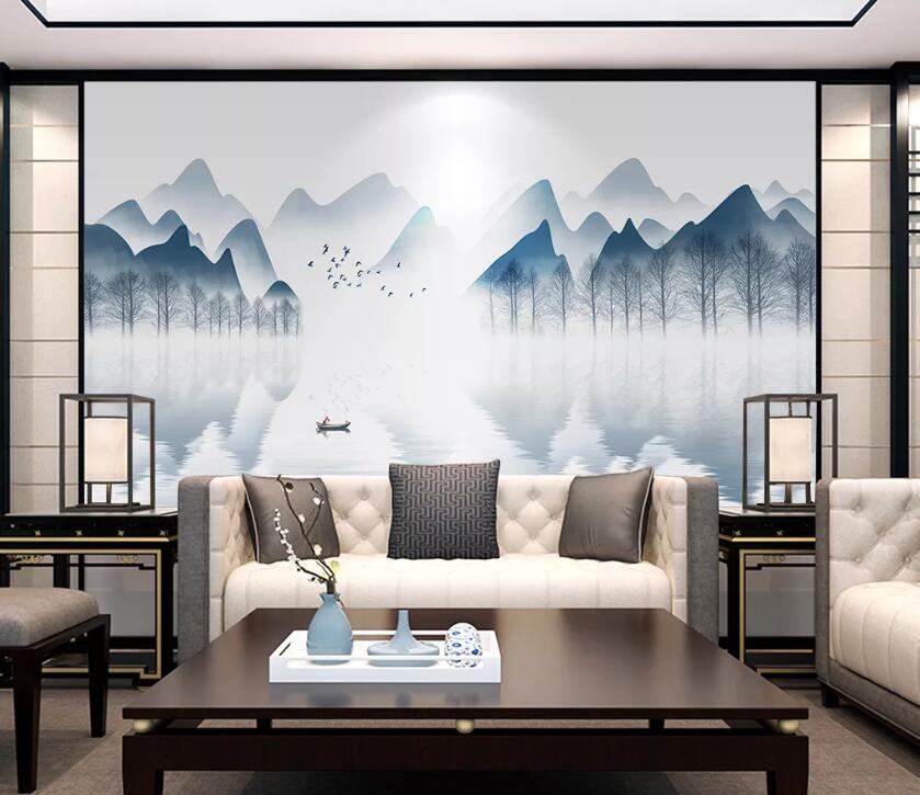 3D River Forest WC1801 Wall Murals