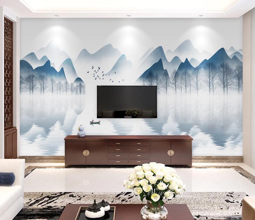 3D River Forest WC1801 Wall Murals