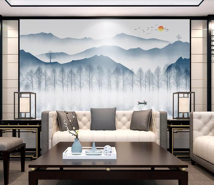 3D Misty Woods WC35 Wall Murals Wallpaper AJ Wallpaper 2 