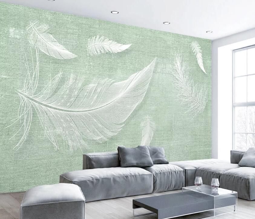 3D White Feather WC27 Wall Murals Wallpaper AJ Wallpaper 2 