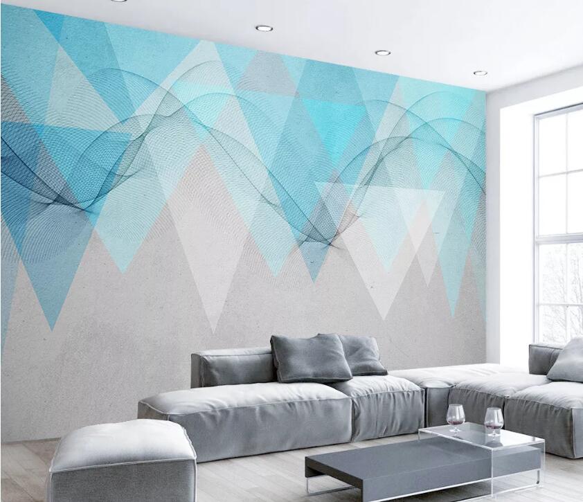 3D Blue Triangle WC1793 Wall Murals