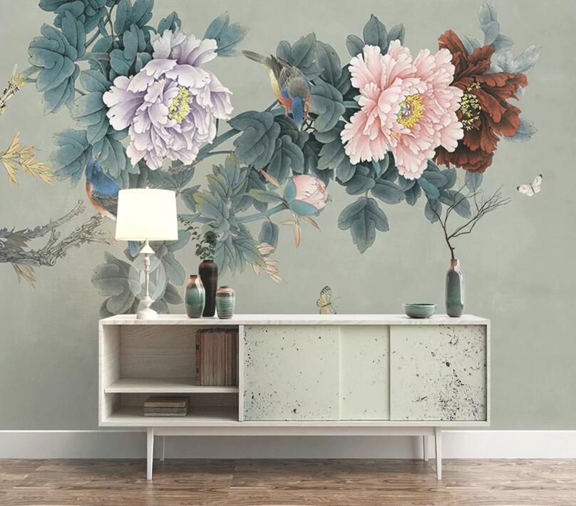 3D Branch Flower WC19 Wall Murals Wallpaper AJ Wallpaper 2 