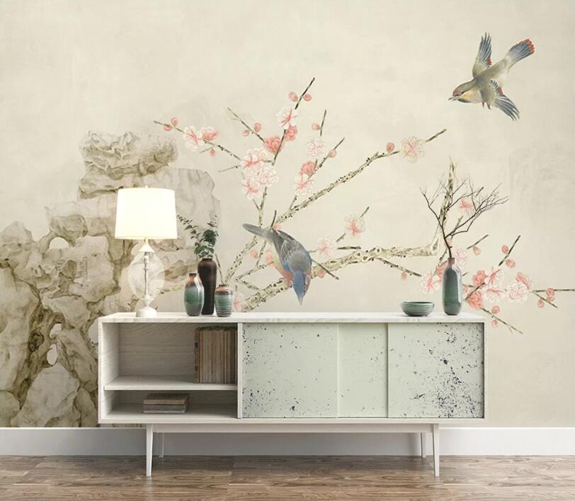 3D Magpie Stone WC1786 Wall Murals