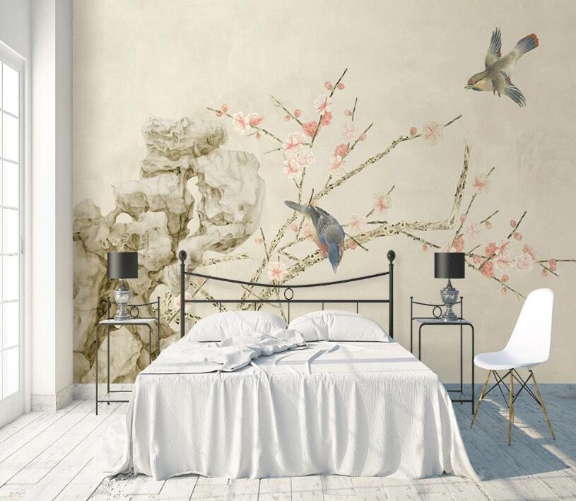 3D Magpie Stone WC1786 Wall Murals