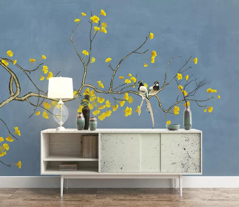 3D Yellow Flower WC1785 Wall Murals