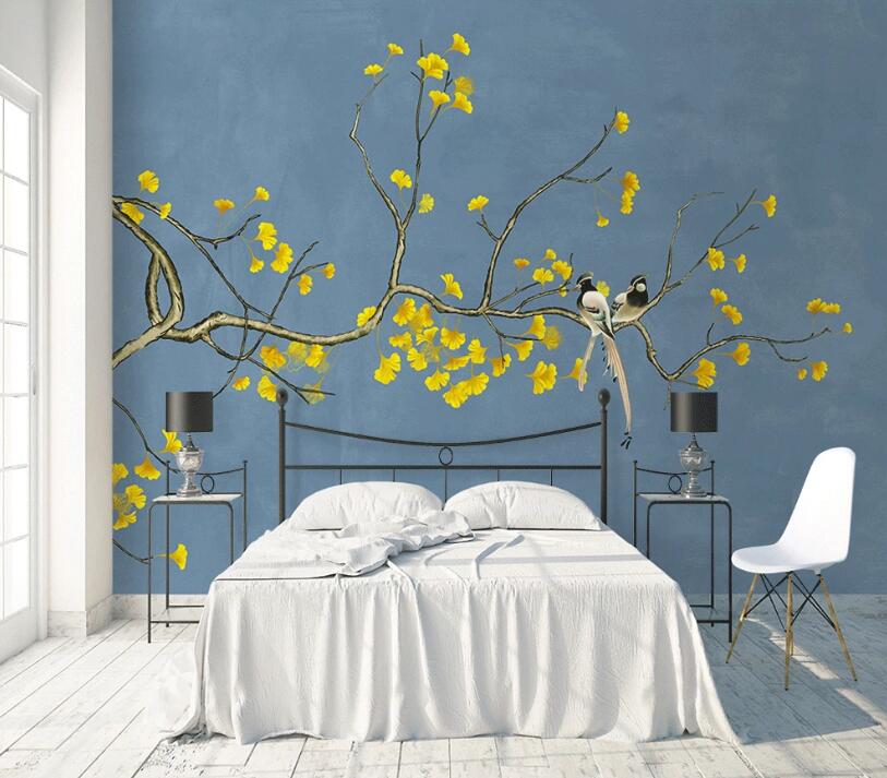 3D Yellow Flower WC13 Wall Murals Wallpaper AJ Wallpaper 2 