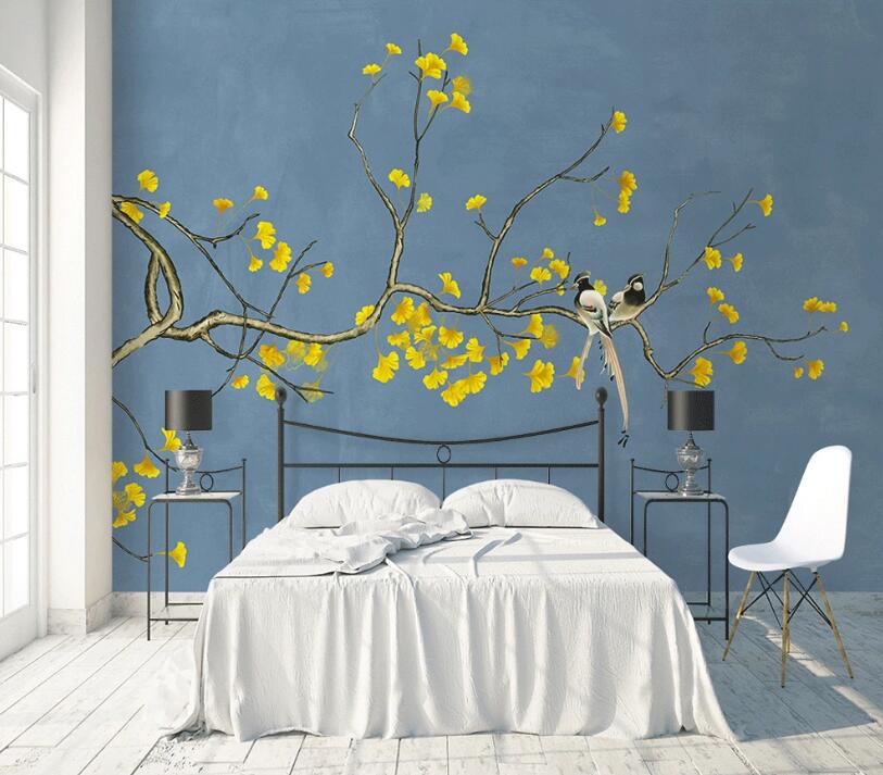 3D Yellow Flower WC13 Wall Murals Wallpaper AJ Wallpaper 2 