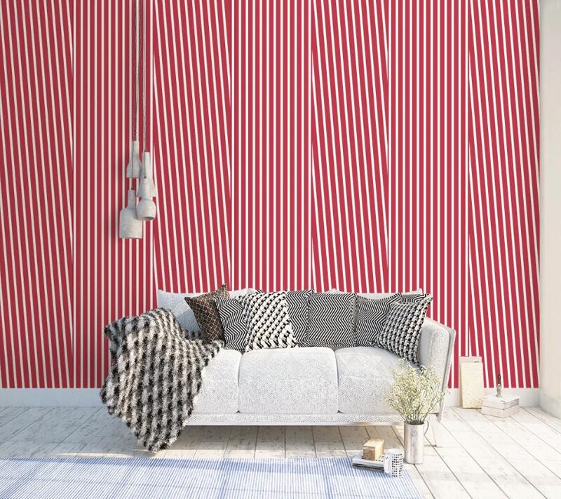 3D Red Lines WC1776 Wall Murals