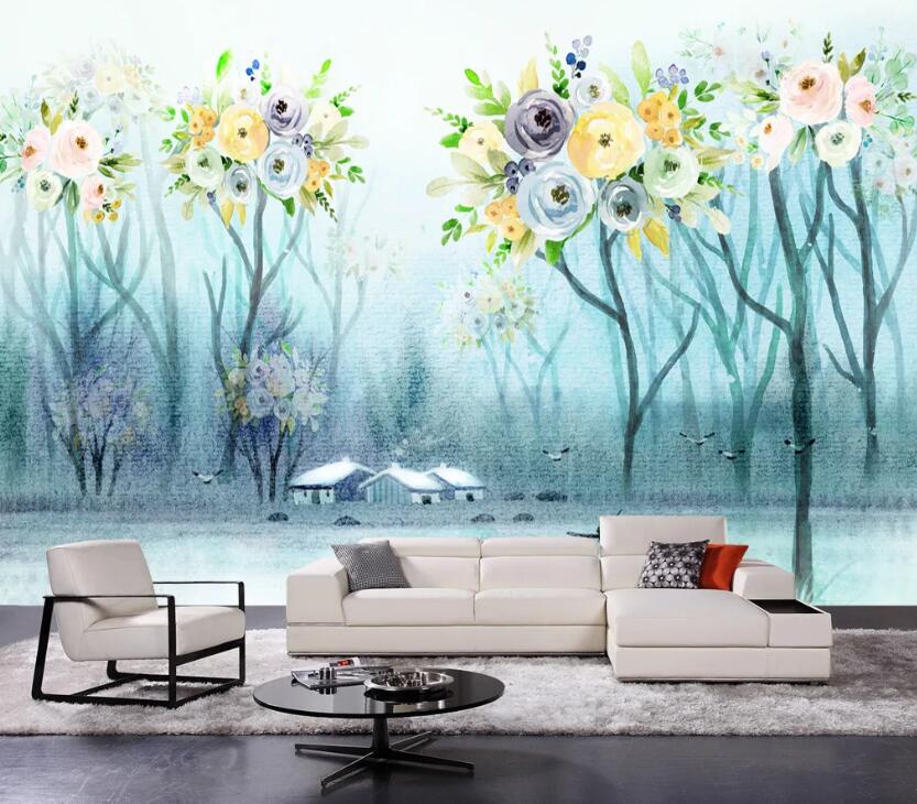 3D Colored Flowers WC74 Wall Murals Wallpaper AJ Wallpaper 2 