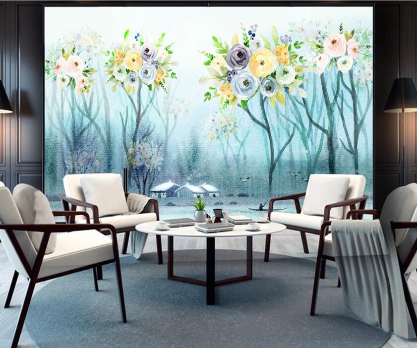 3D Colored Flowers WC74 Wall Murals Wallpaper AJ Wallpaper 2 