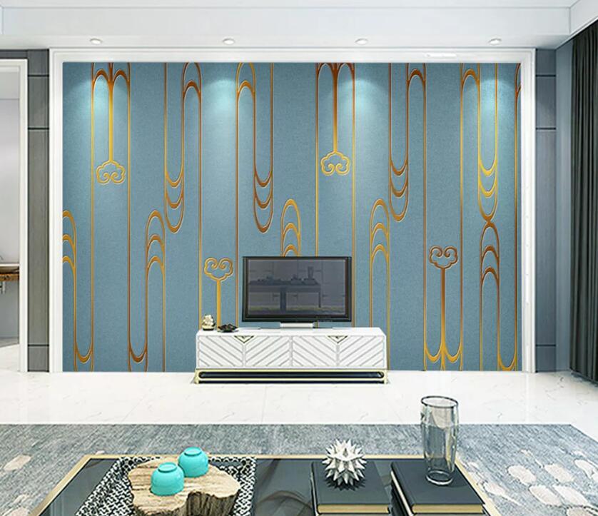 3D Golden Stripes WC82 Wall Murals Wallpaper AJ Wallpaper 2 