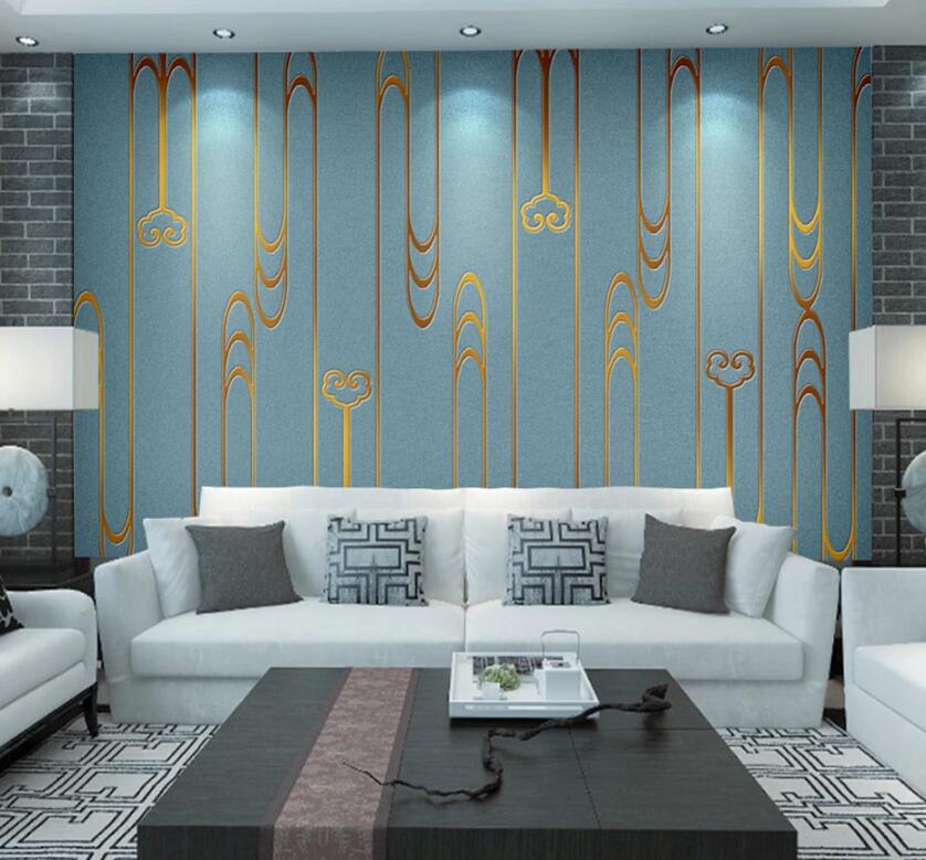 3D Golden Stripes WC82 Wall Murals Wallpaper AJ Wallpaper 2 