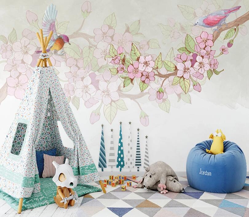 3D Pink Flowers WC54 Wall Murals Wallpaper AJ Wallpaper 2 