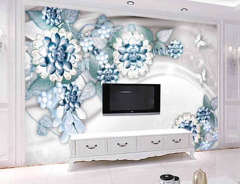3D Light Flowers WC32 Wall Murals Wallpaper AJ Wallpaper 2 