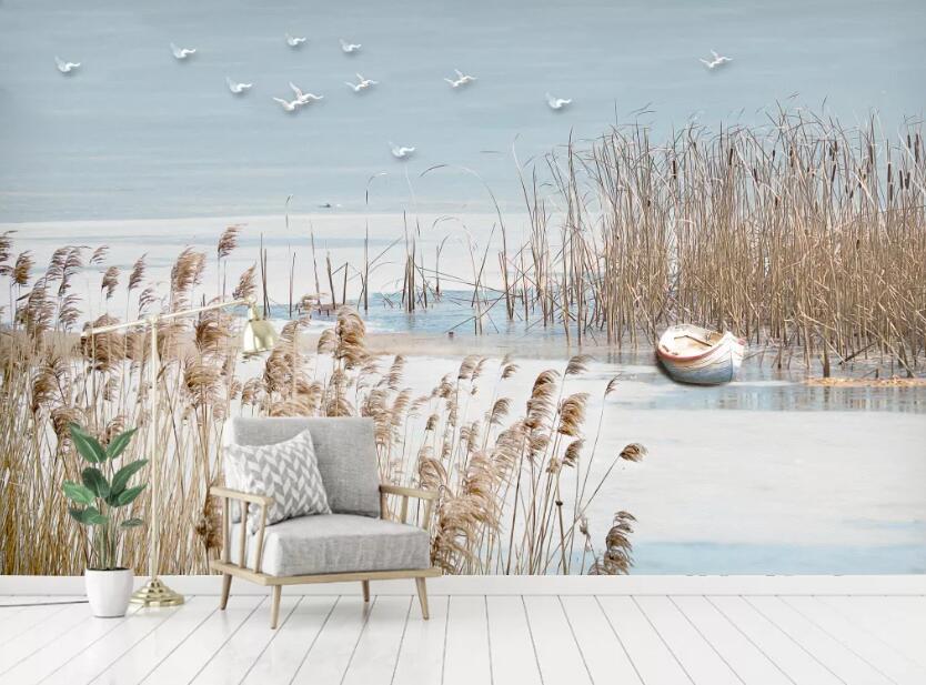3D Reed Fluttering WC28 Wall Murals Wallpaper AJ Wallpaper 2 